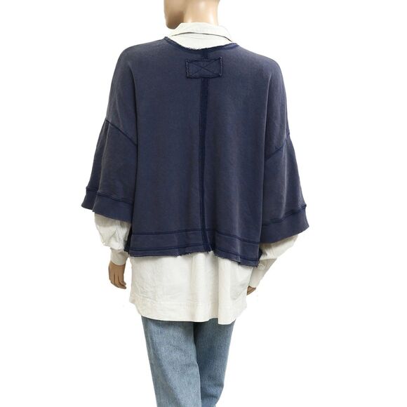Free People We The Free Rebel Rebel Twofer Sweatshirt Top Cardigan L New 283288 - Picture 8 of 8